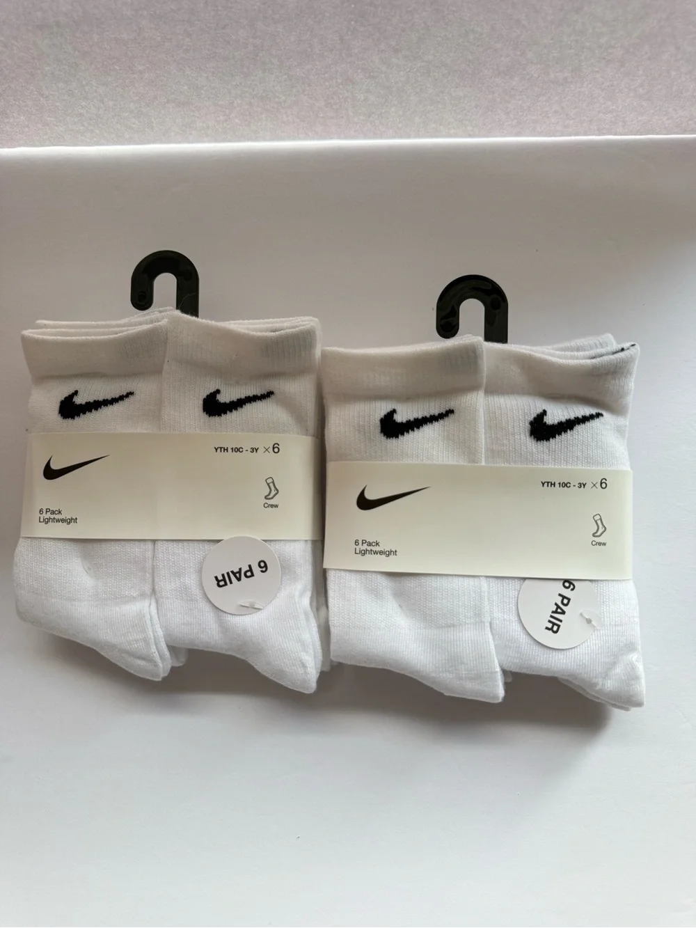 (2) New Nike Little Kid Crew Socks Size: 10c -3Y